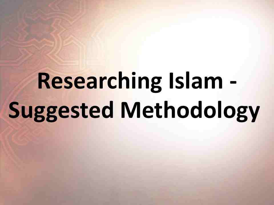 Investigando el islam - Metodología sugerida